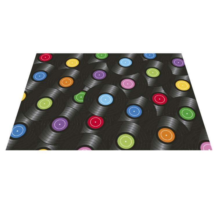 tapis vinyle retro Tapis en vinylee avec disques vinylee - TenStickers