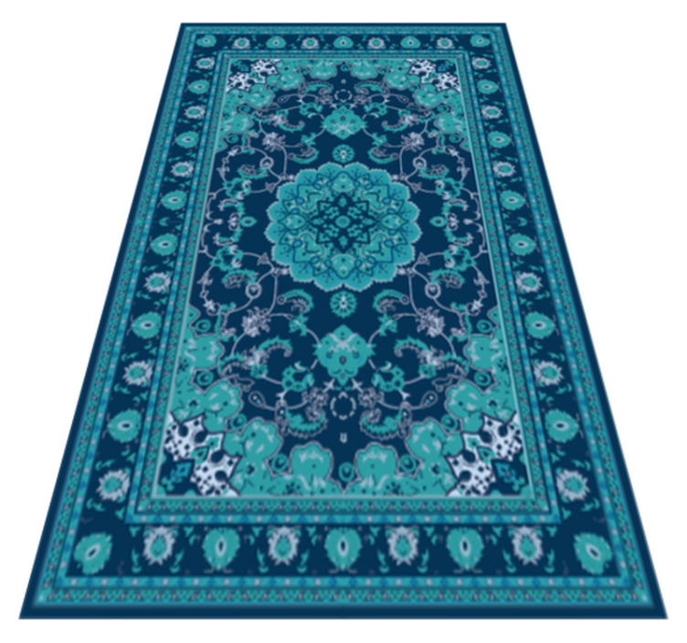 Tapis vinyle mandala élégance turquoise - TenStickers