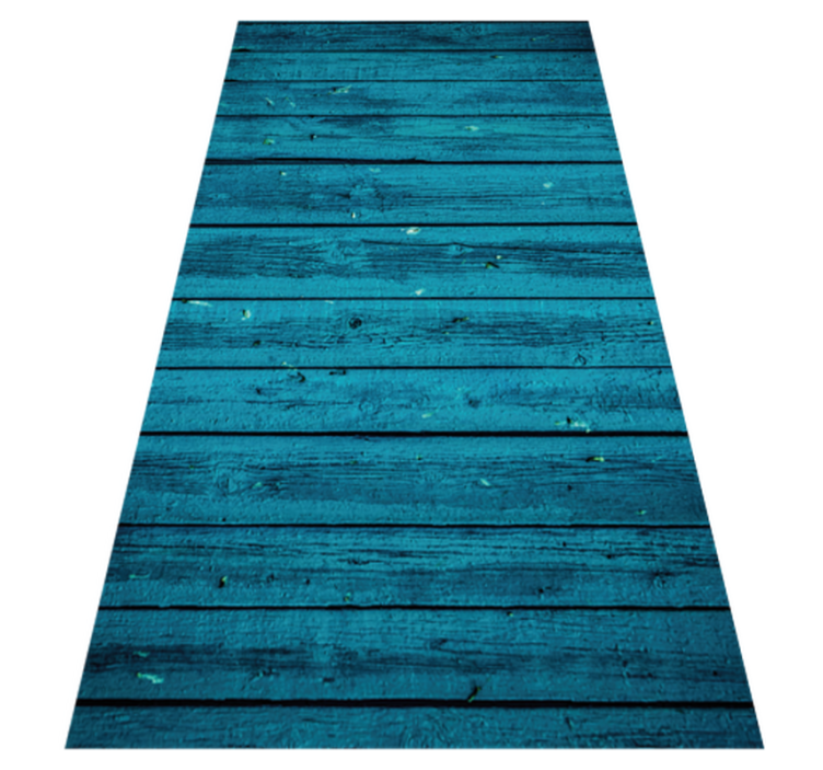 Tapis vinyle salon imitation bois bleu - TenStickers
