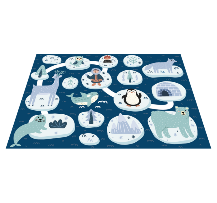 Tapis vinyle pour enfants aventure arctique - TenStickers