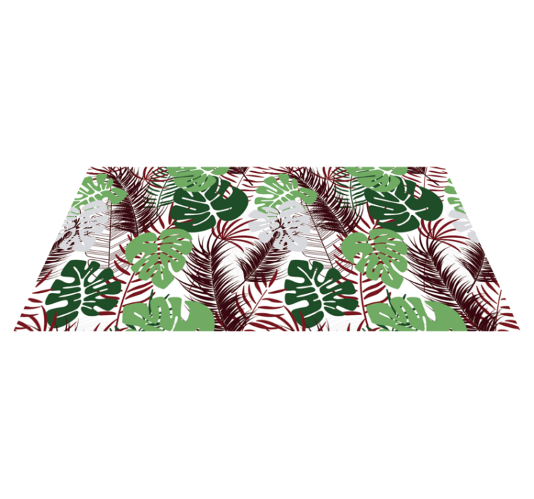 Tapis vinyle plantes feuillage tropical superposée - TenStickers