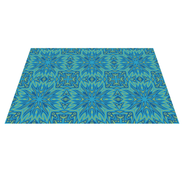 Tapis vinyle bleu symétrique - TenStickers