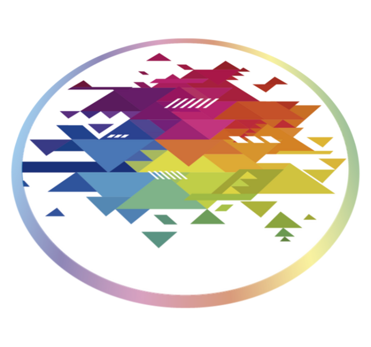 Tapis vinyle géométrique formes géométriques colorées - TenStickers