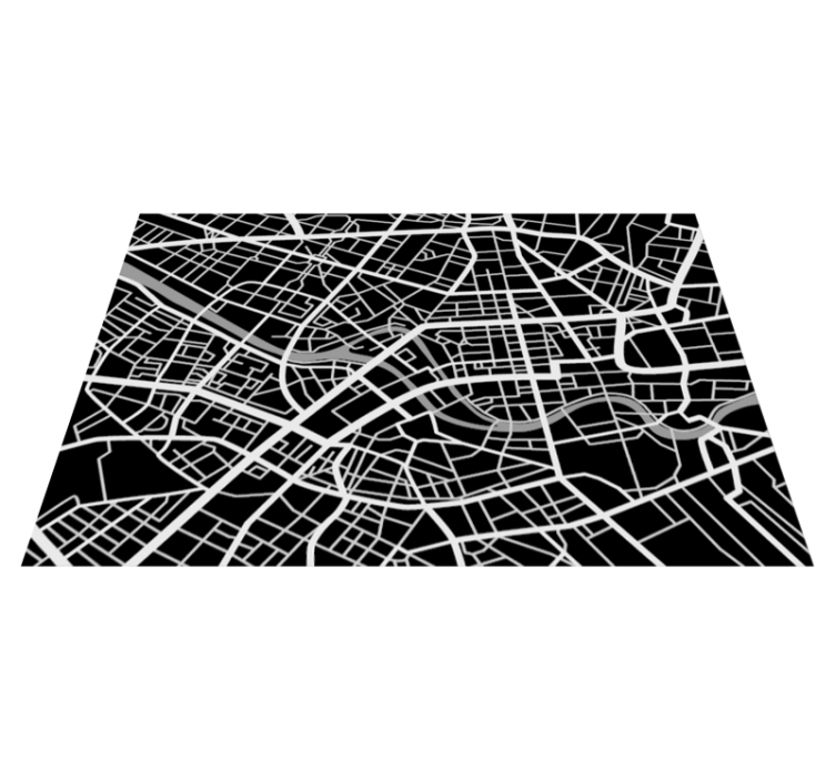 tapis vinyle mappemonde détail de la carte urbaine - TenStickers