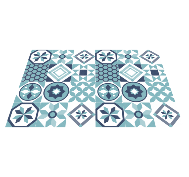 Tapis vinyle carreaux de ciment bleu foncé - TenStickers