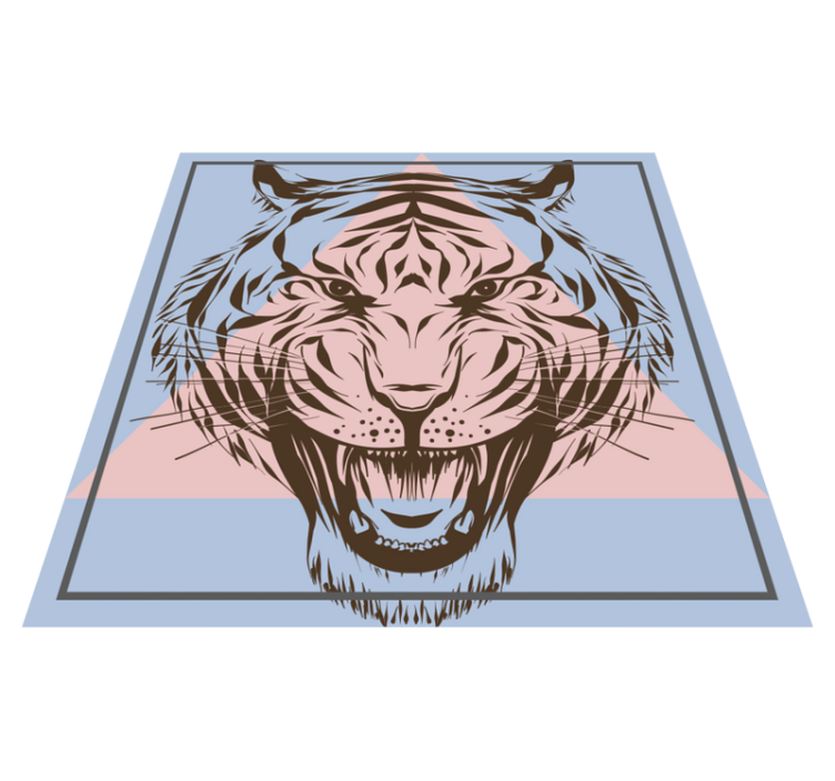 Tapis vinyle animal portrait de tigre stylisé - TenStickers