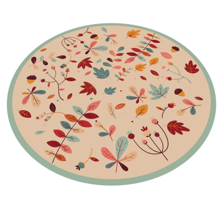 Tapis vinyle plantes motif de feuillage automnal - TenStickers