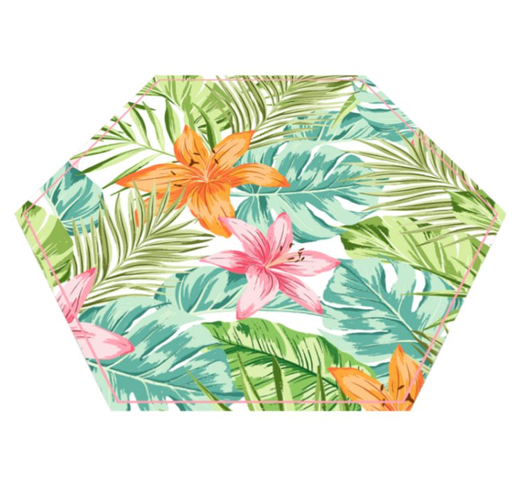 Tapis vinyle plantes flore tropicale - TenStickers