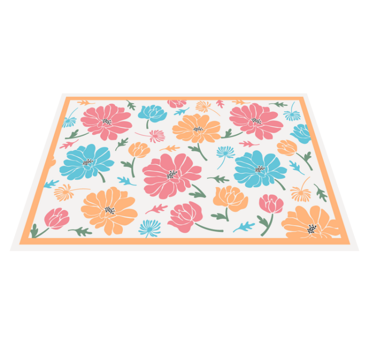 Tapis vinyle plantes motif floral coloré - TenStickers