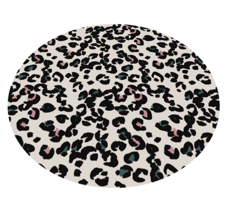 tapis vinyle chambre Tapis vinylee rond blanc léopard - TenStickers