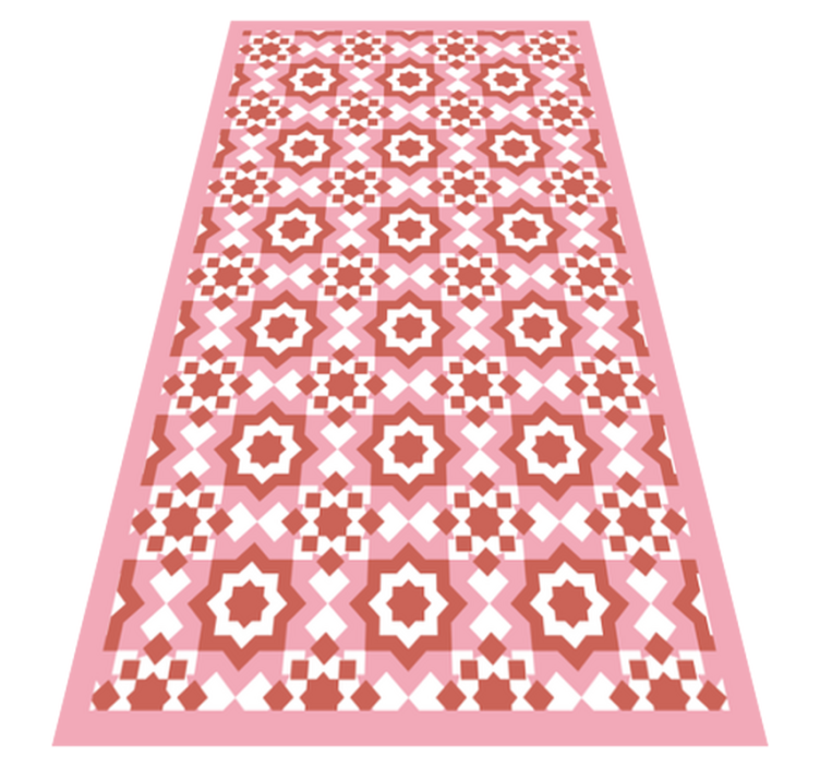 Tapis vinyle carreaux de ciment formes rouges - TenStickers