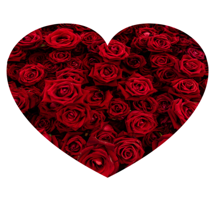 Tapis vinyle plantes romance en forme de coeur - TenStickers