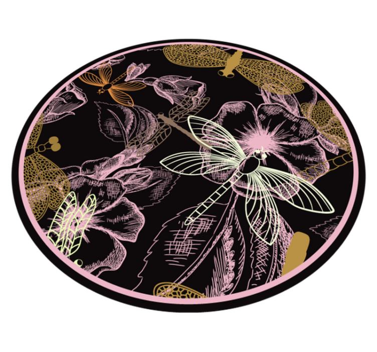 Tapis vinyle plantes imagerie d'insectes botaniques - TenStickers