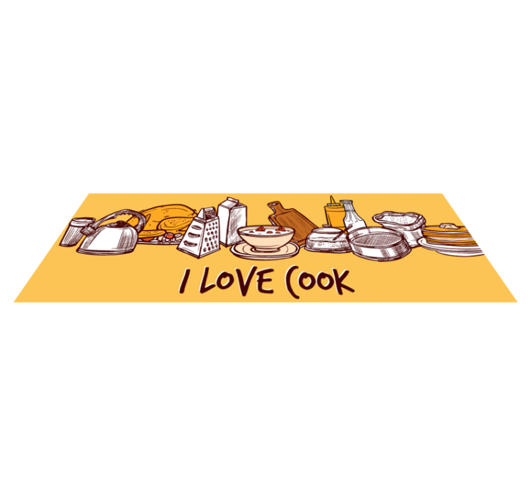 Tapis vinyle cuisine j'aime cuisiner - TenStickers