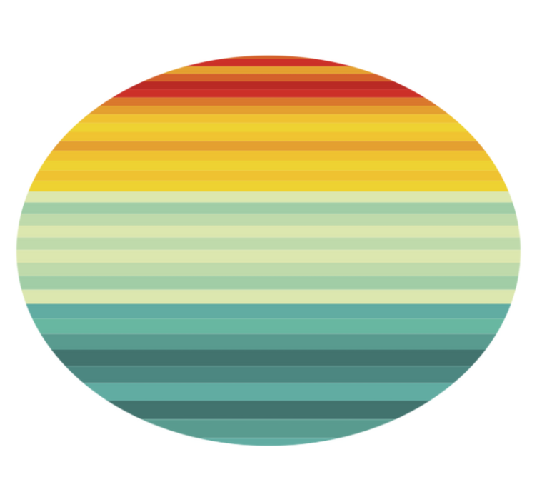 Tapis vinyle rayures cercle à bandes arc-en-ciel - TenStickers