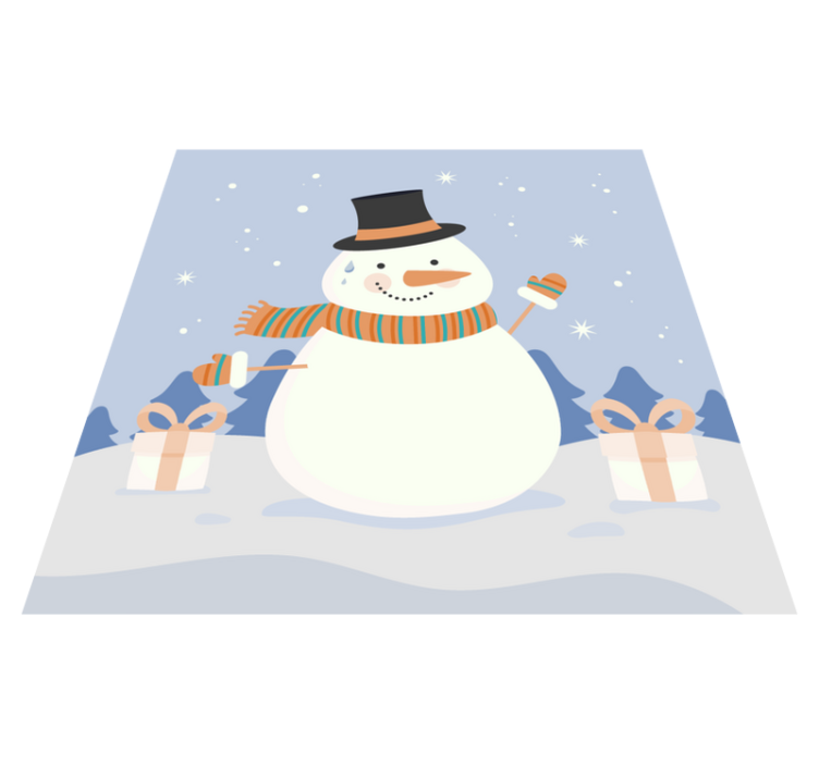 Tapis vinyle noël fête du bonhomme de neige - TenStickers