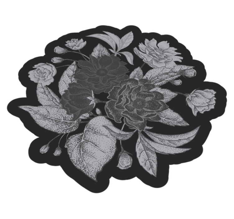 Tapis vinyle plantes affichage de contour floral - TenStickers