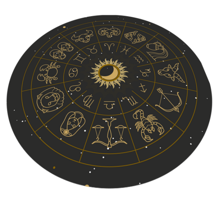 tapis vinyle moderne Signes du zodiaque mandala - TenStickers