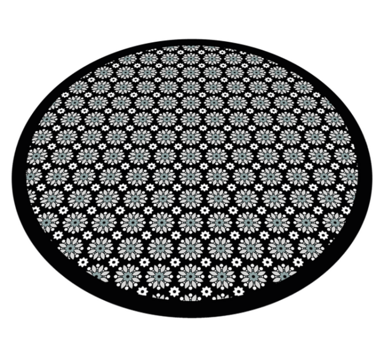 Tapis vinyle plantes motif rond floral - TenStickers
