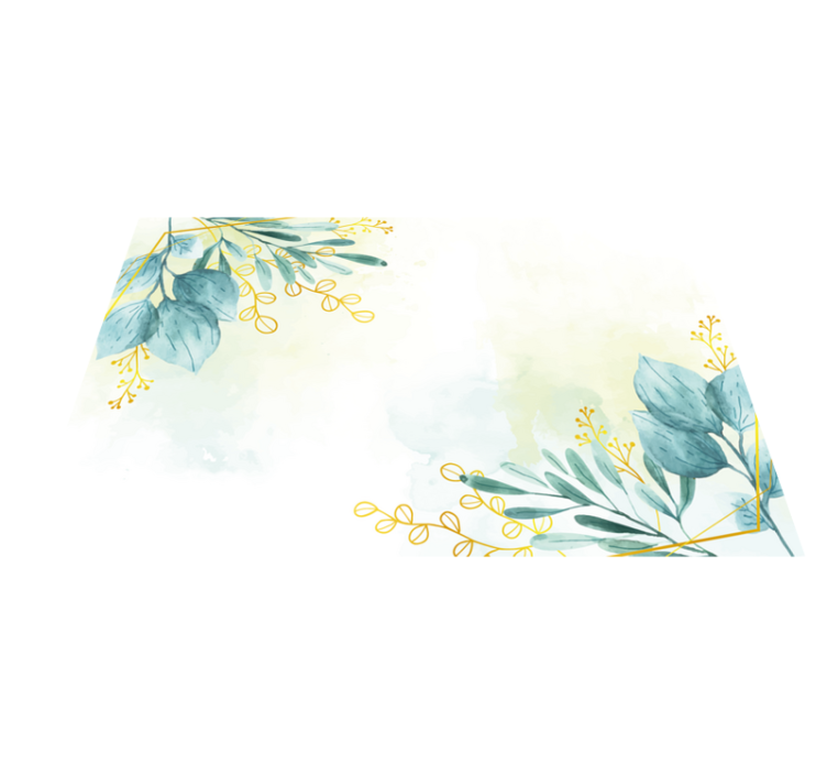 Tapis vinyle salon floral vert - TenStickers