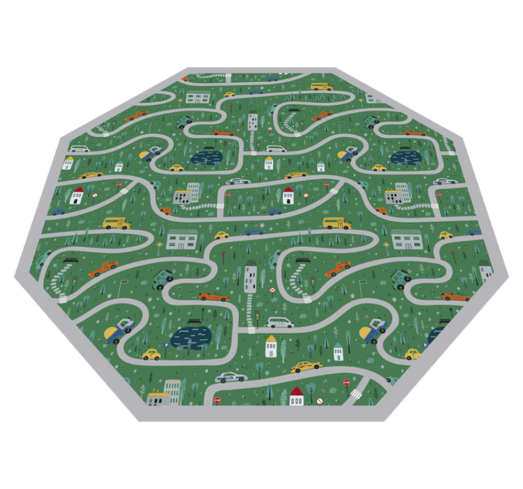 Tapis vinyle route routes ludiques - TenStickers