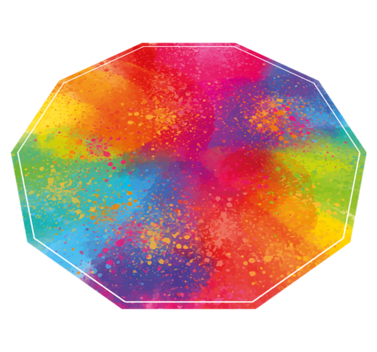 Tapis vinyle marbre hexagone éclaboussé coloré - TenStickers
