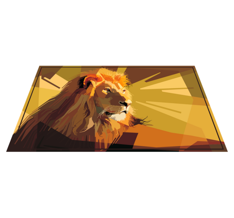 Tapis vinyle animal illustration de lion - TenStickers