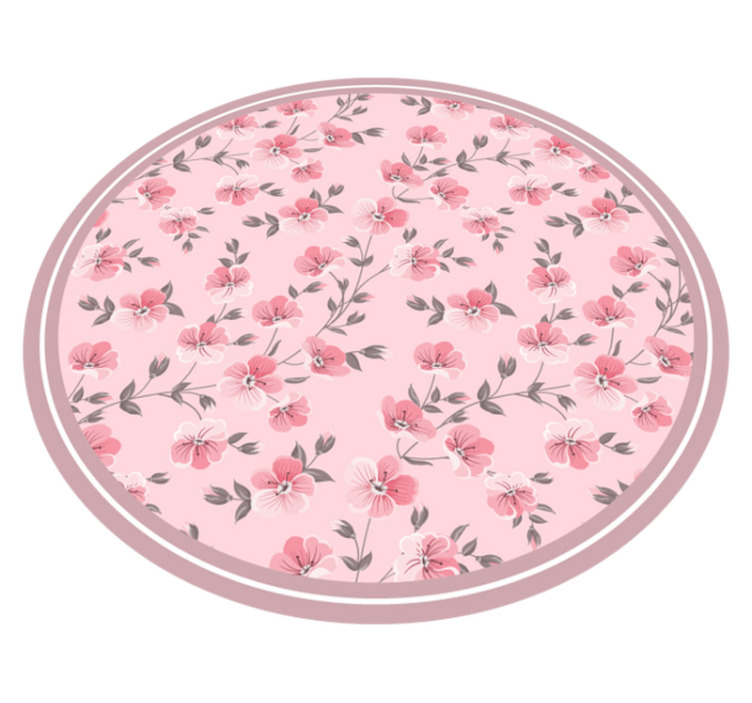 Tapis vinyle plantes conception de cercle floral - TenStickers