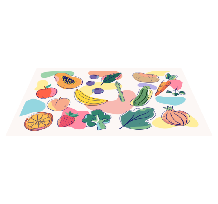 Tapis vinyle cuisine illustration de fruits colorés - TenStickers