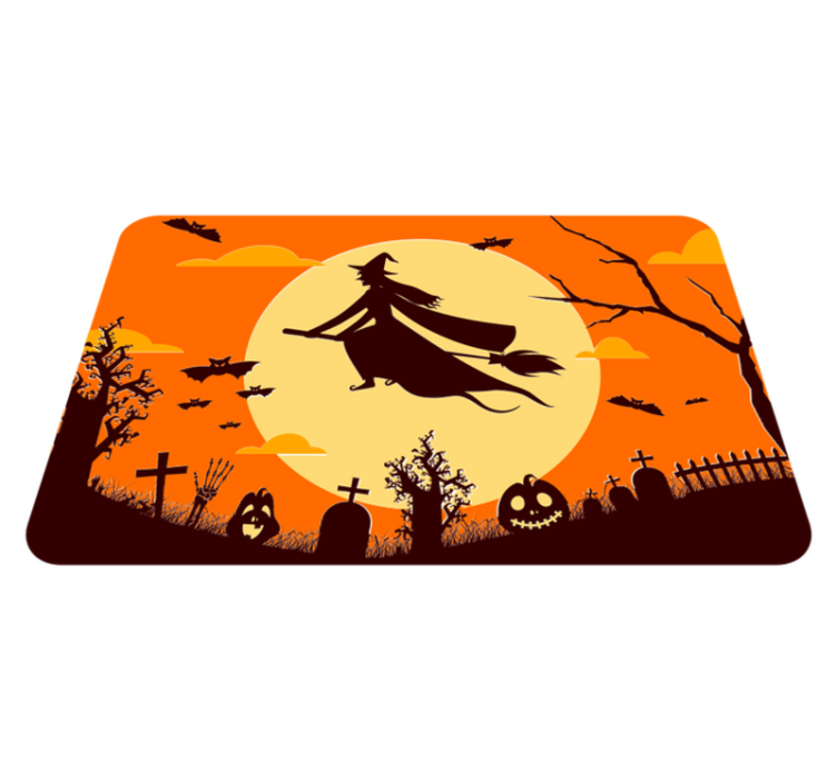 Tapis vinyle pour halloween silhouette effrayante - TenStickers