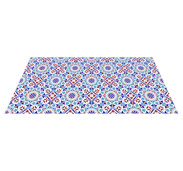 Tapis vinyle cuisine de carreaux bleu clair - TenStickers