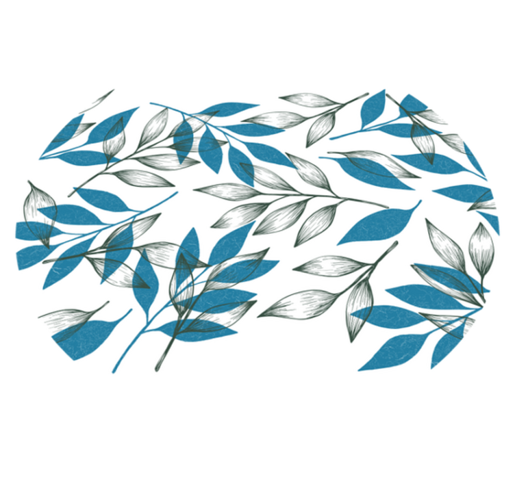 Tapis vinyle plantes empreinte de feuille botanique - TenStickers