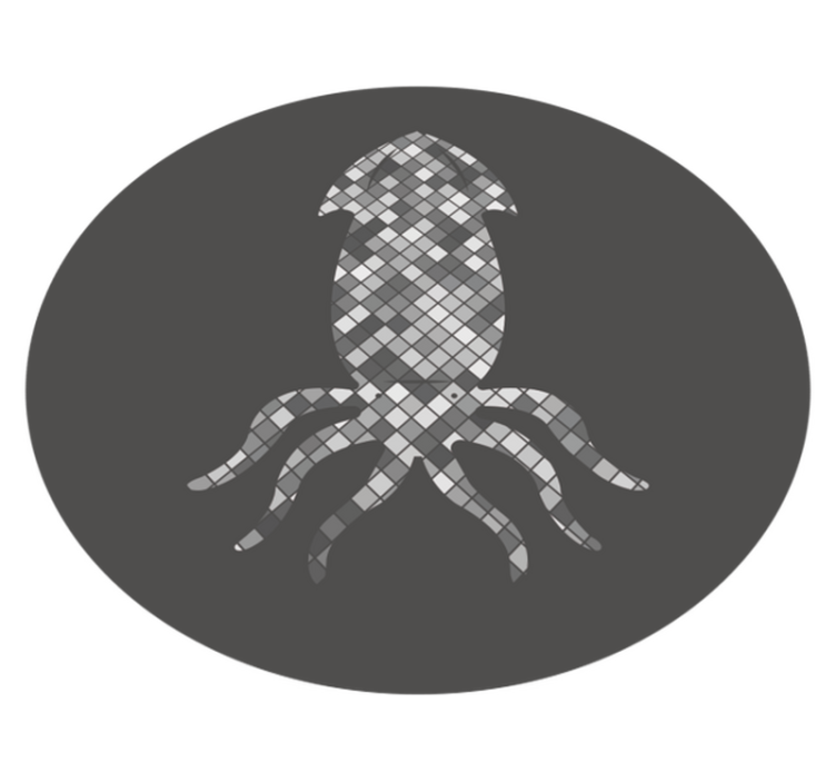 Tapis vinyle carreaux de ciment silhouette de calmar - TenStickers