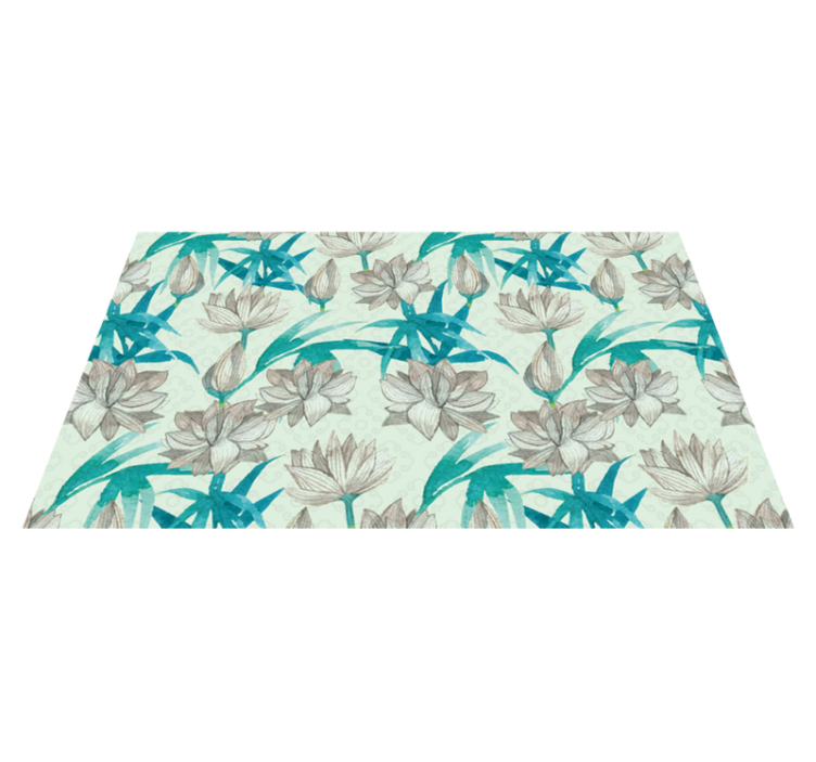 Tapis vinyle plantes tons pastels floraux - TenStickers