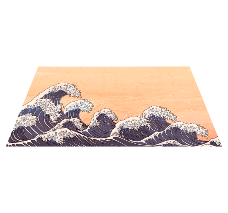 tapis vinyle retro Vague japonaise traditionnelle - TenStickers