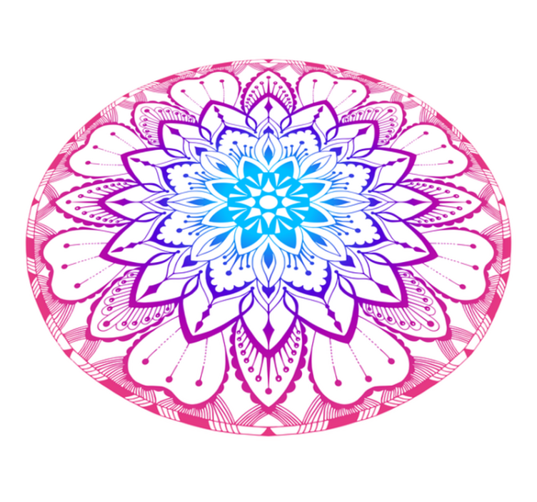 Tapis vinyle mandala disque motif mandala - TenStickers