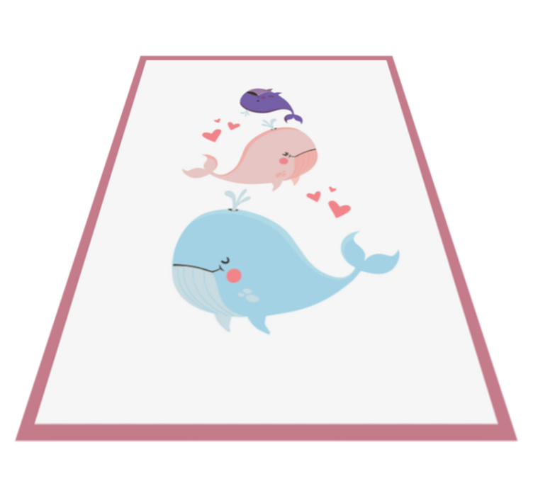 Tapis vinyle bébé illustration de baleines fantaisistes - TenStickers