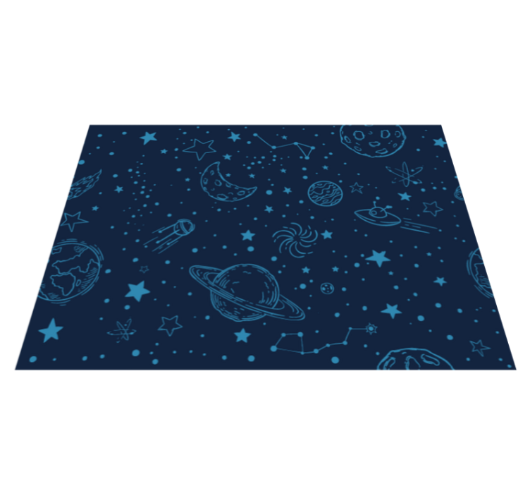Tapis vinyle pour enfants illustration thème spatial - TenStickers