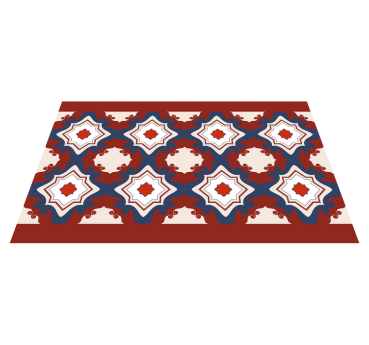 Tapis vinyle carreaux de ciment symétrie mosaïque intriquée - TenStickers