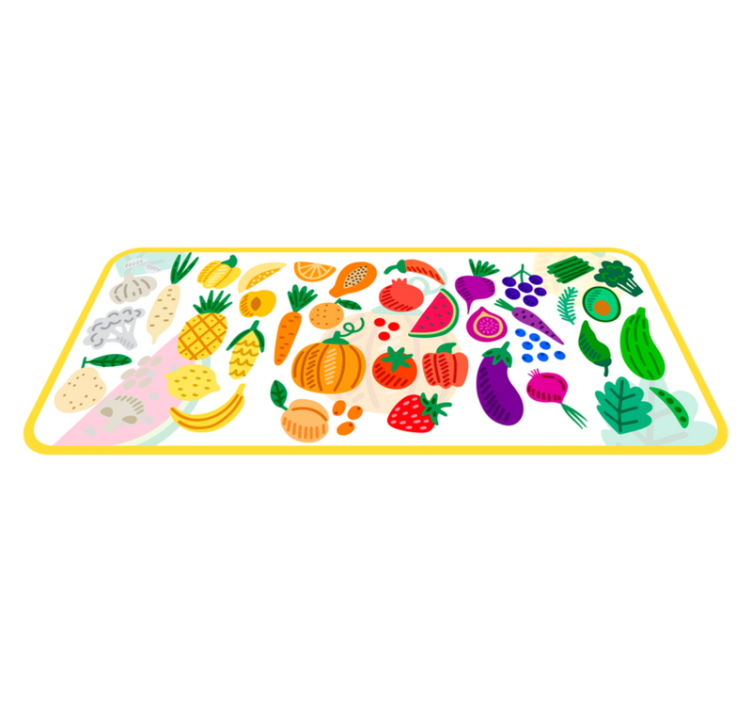 Tapis vinyle plantes motif de fruits colorés - TenStickers