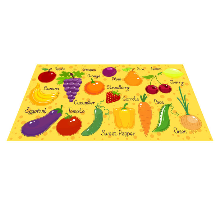 Tapis vinyle cuisine fruits et légumes colorés - TenStickers