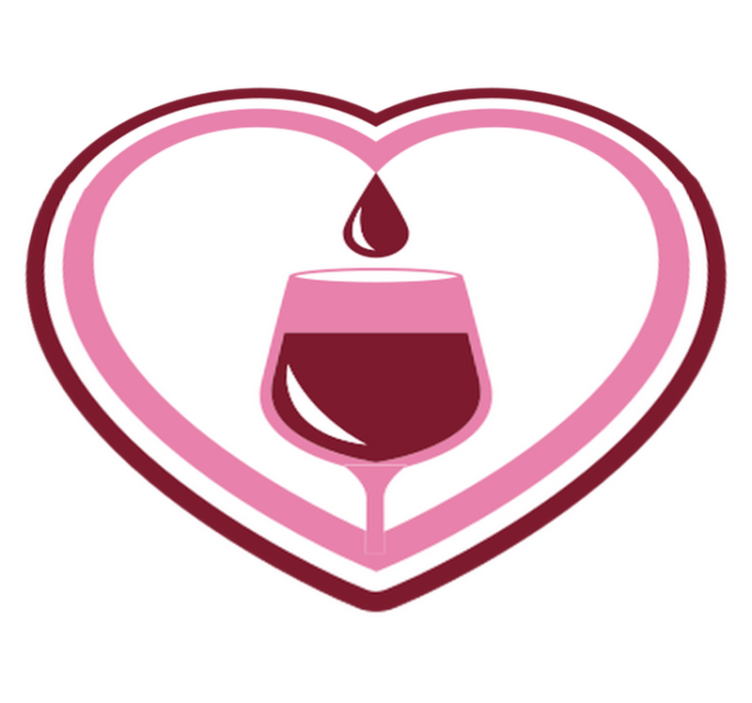 Tapis vinyle événements emblème du vin romantique - TenStickers