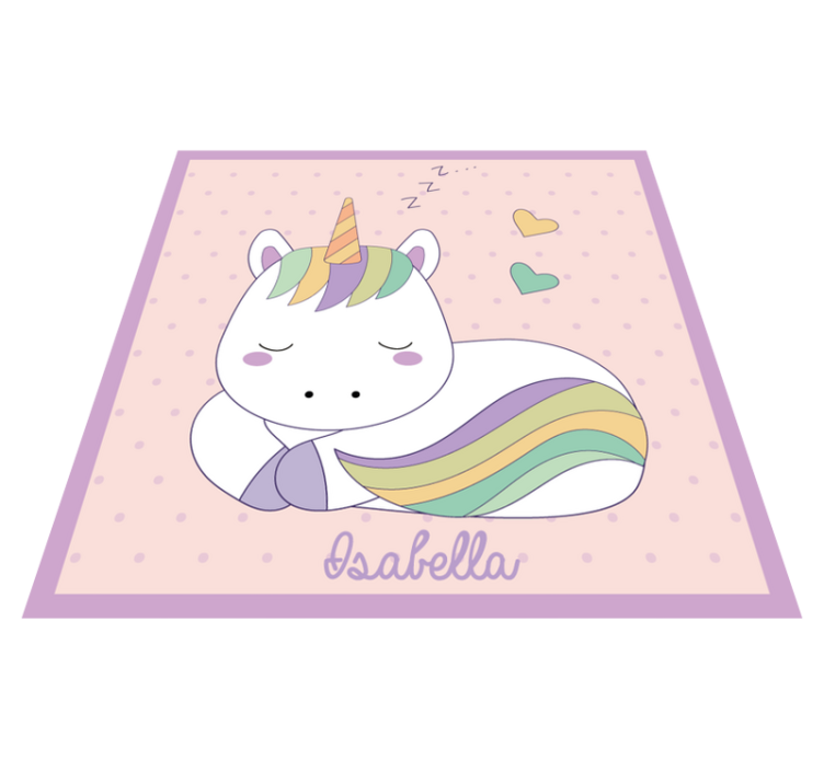 Tapis vinyle personnalisé licorne endormie - TenStickers