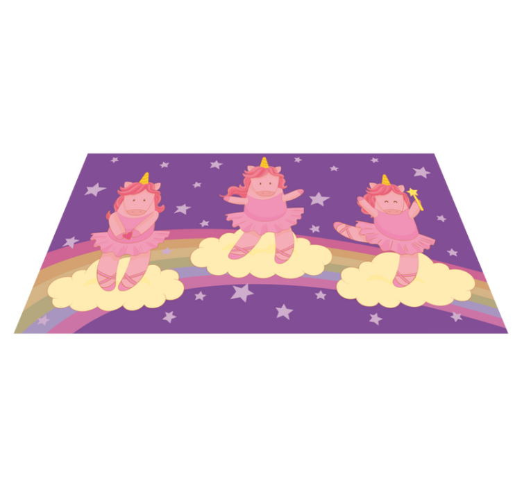 Tapis vinyle pour enfants danse fantastique de licorne - TenStickers