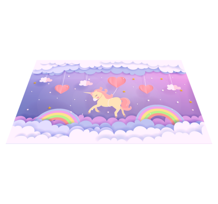 Tapis vinyle bébé scène fantastique de licorne - TenStickers