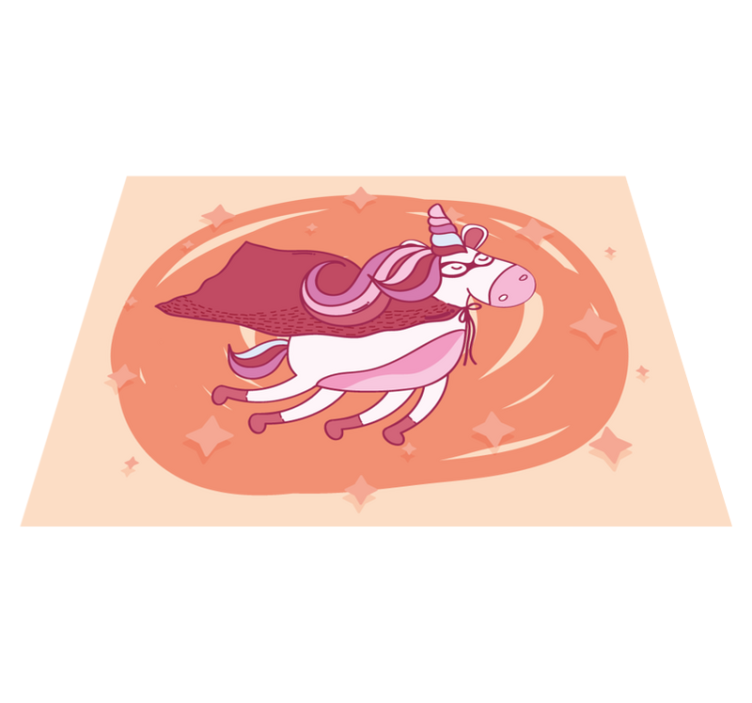 Tapis vinyle bébé licorne super-héros - TenStickers