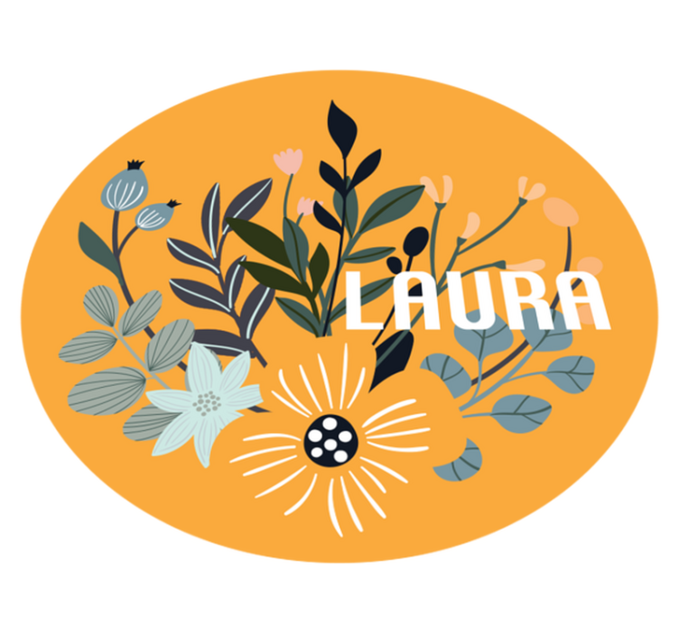 Tapis vinyle personnalisé insigne floral personnalisé - TenStickers