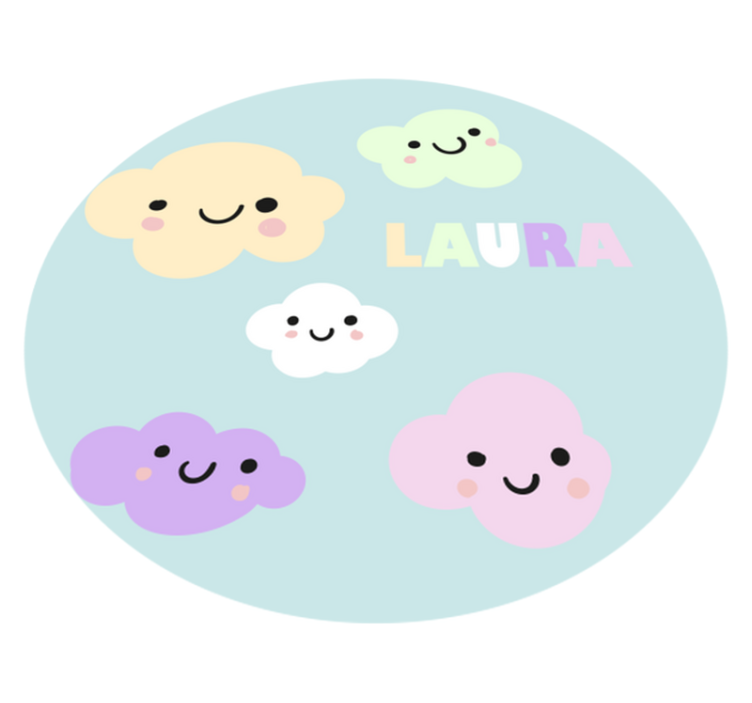 Tapis vinyle personnalisé nuages personnalisables - TenStickers