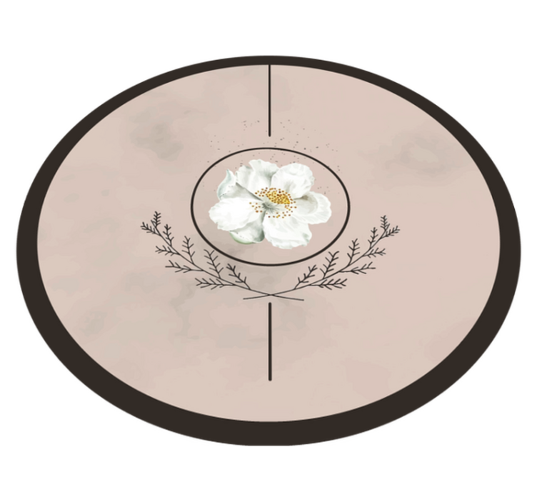Tapis vinyle plantes emblème de cercle floral - TenStickers