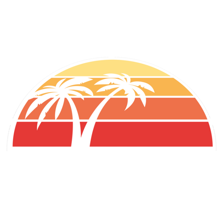 Tapis vinyle nature design palmiers au coucher de soleil - TenStickers